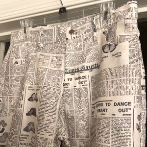 Newspaper print boyfriend pants